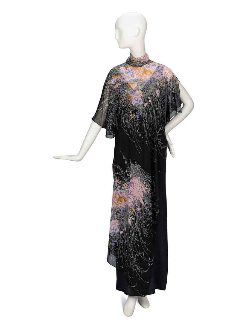 Hanae Mori, Layered Floral Tunic Gown (1 of 5)