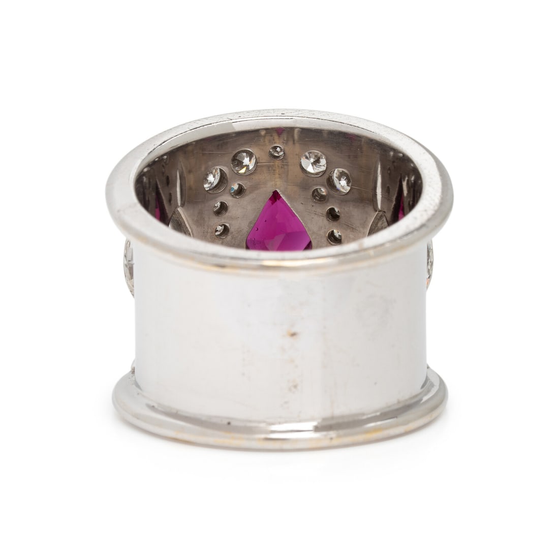 Diamond, Ruby, and White Gold Ring - 3