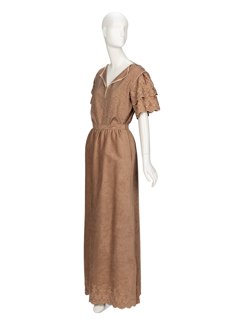 Giorgio di Sant' Angelo, Taupe Blouse & Skirt Ensemble (1 of 5)