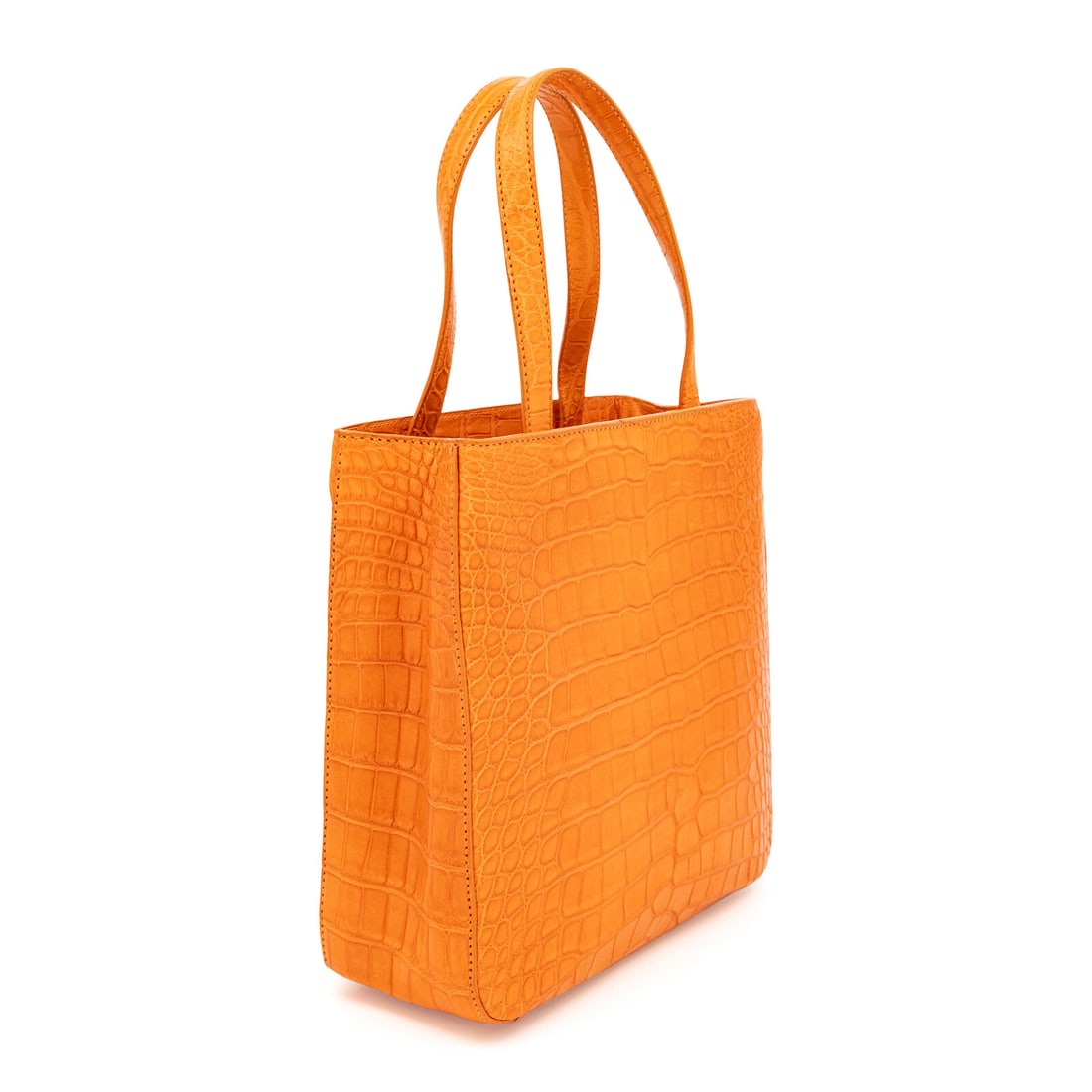 Prada, Orange Crocodile Handbag - 2