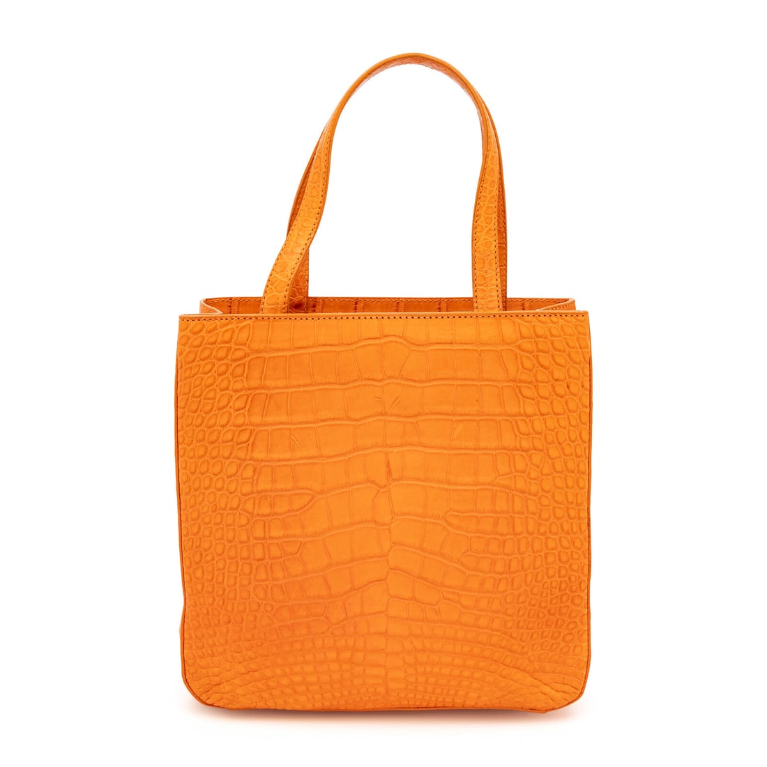Prada, Orange Crocodile Handbag - 3
