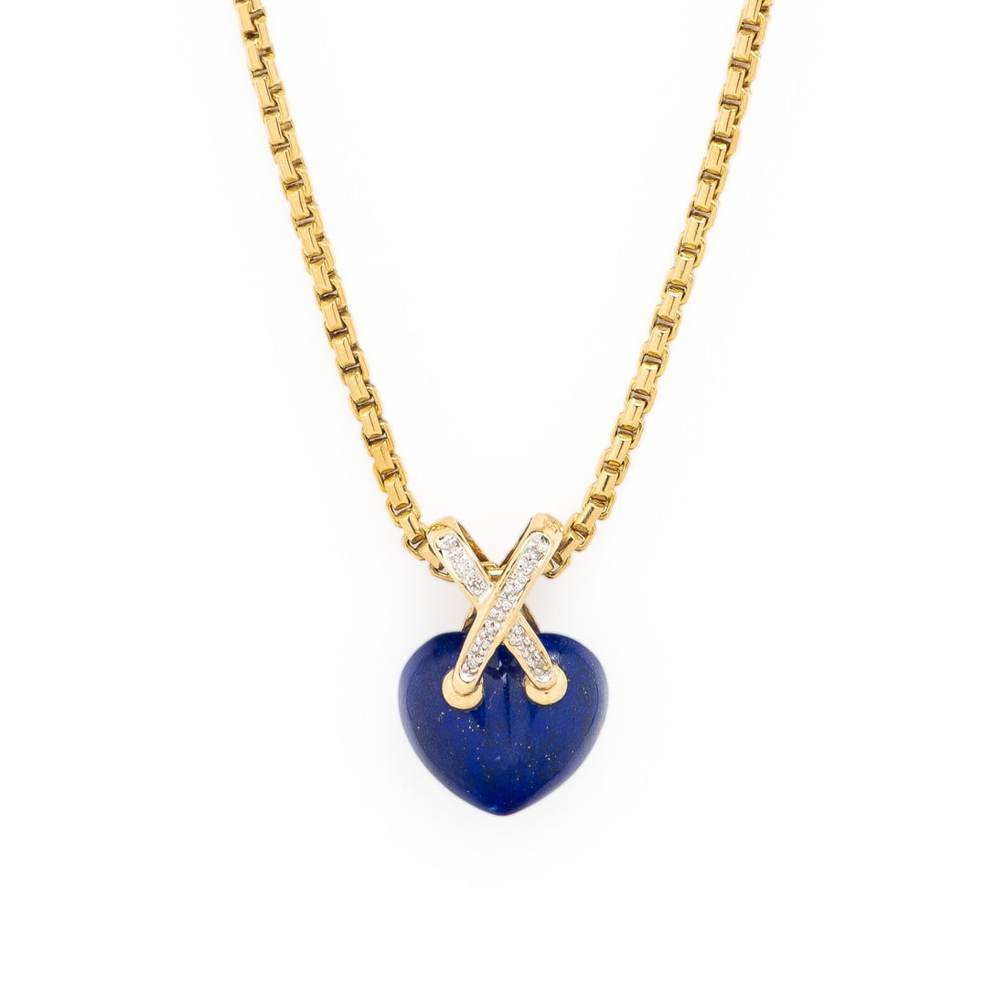 Lapis Lazuli, Diamond, and Yellow Gold Pendant Necklace (1 of 3)