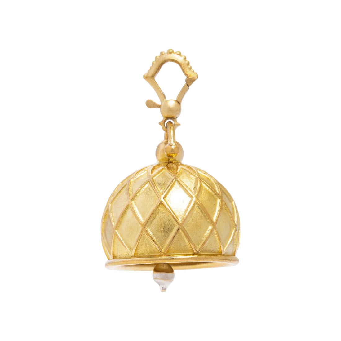 Paul Morelli, Yellow Gold Meditation Bell Pendant: Paul Morelli, Yellow Gold Meditation Bell Pendant 18 karat yellow gold. 1 3/8 inches long. Stamp: 750 MORELLI. Gross weight: 9.85 dwt. Property from an Important Private Collection, Florida This lot i