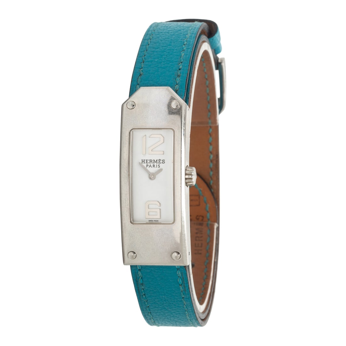 Hermès, Ref. KT1.210, Stainless Steel 'Kelly II' Watch: Hermès, Ref. KT1.210, Stainless Steel 'Kelly II' Watch Maker: Hermès Model: Kelly II Reference number: KT1.210 Serial number: 2142956 Year: Circa 2000s Case size: Approx. 42 x 15 mm Case material: S