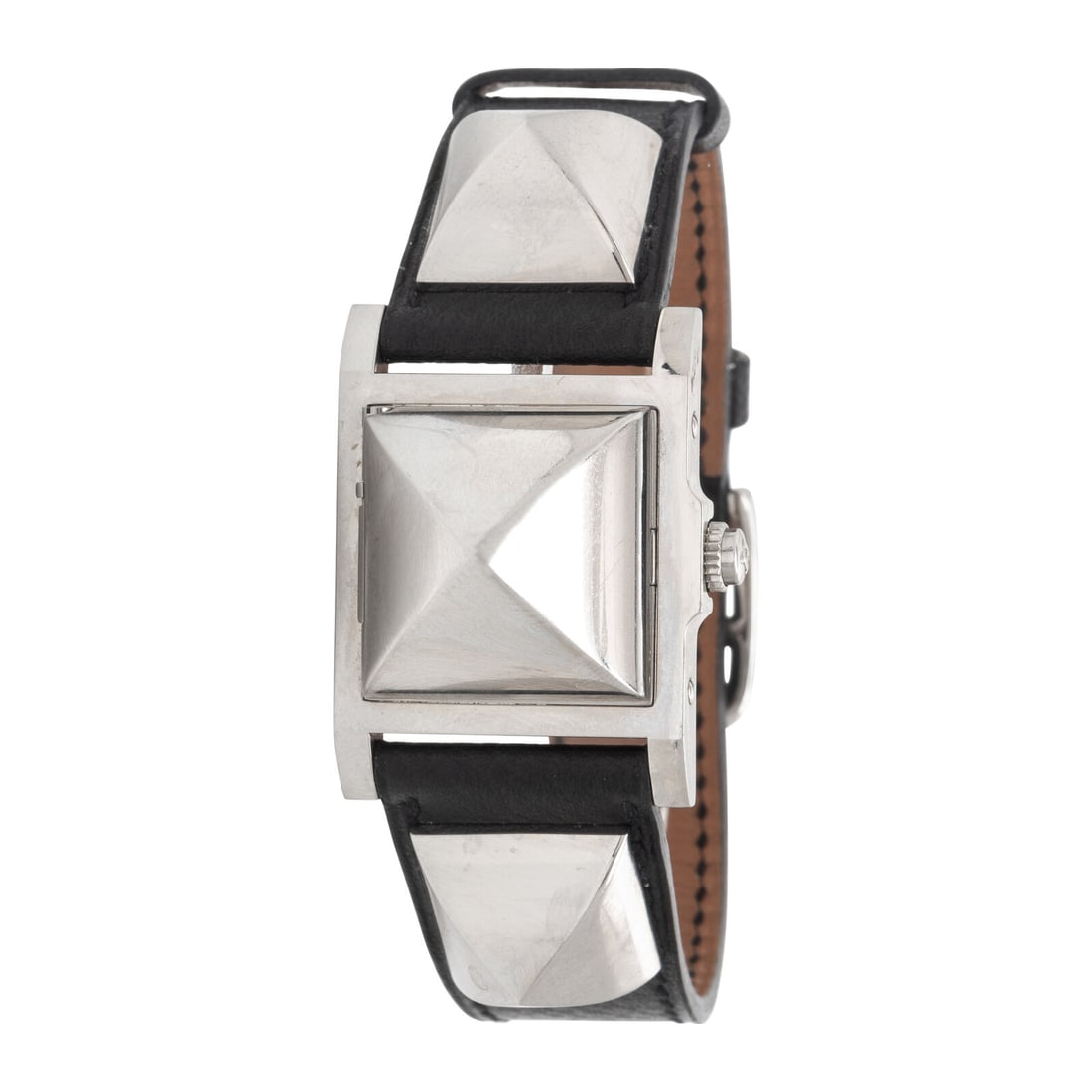 Hermès, Ref. ME2.210, Stainless Steel 'Médor' Surprise Watch: Hermès, Ref. ME2.210, Stainless Steel 'Médor' Surprise Watch Maker: Hermès Model: Médor Reference number: ME2.210 Serial number: 2199757 Case size: Approx. 23 x 23 mm Case material: Stainless stee