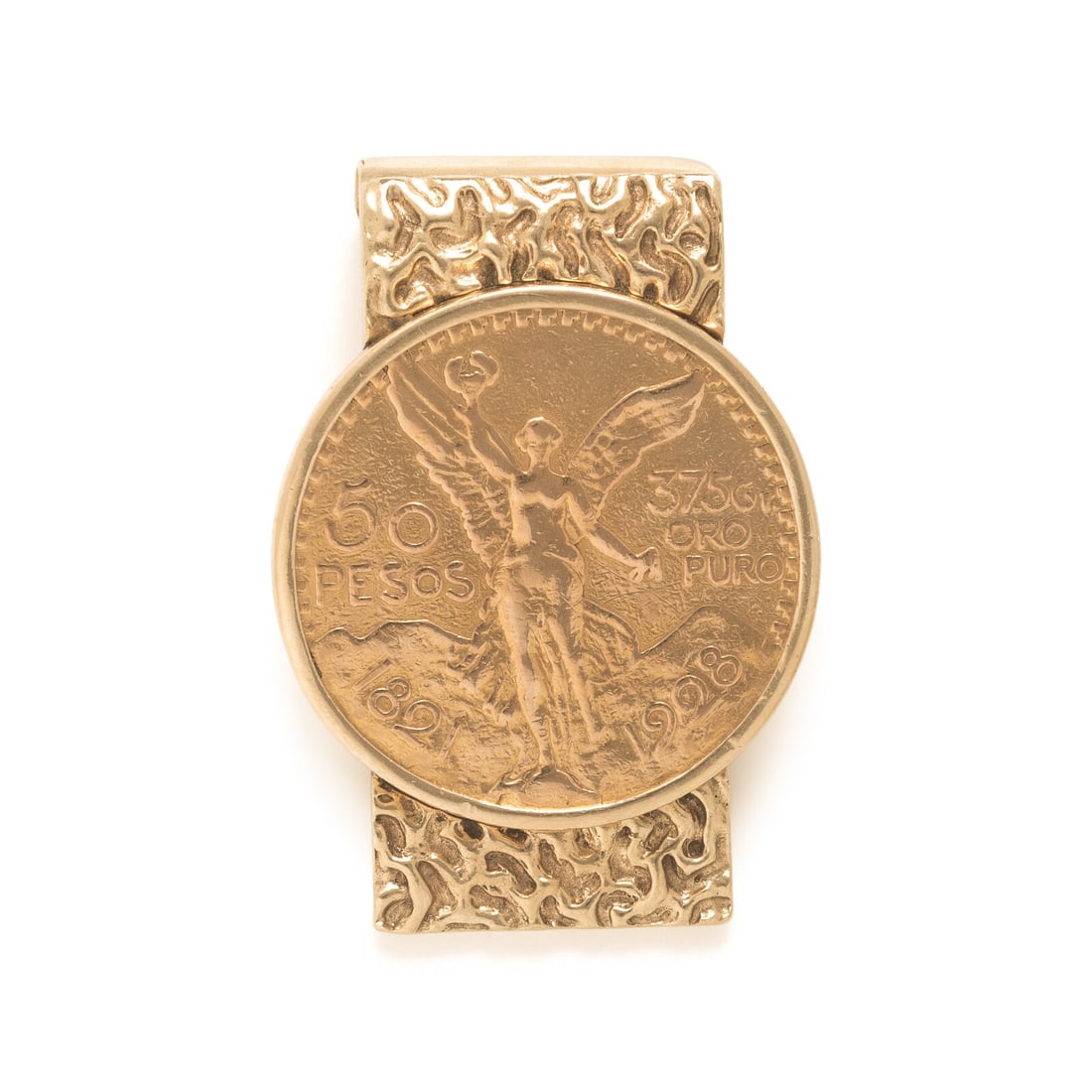 Yellow Gold and 'Mexican Peso' Coin Money Clip (1 of 2)
