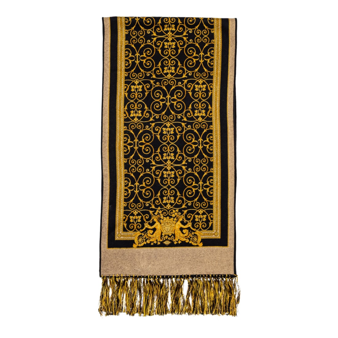 Atelier Versace, Printed Wool Fringed Scarf (1 of 3)