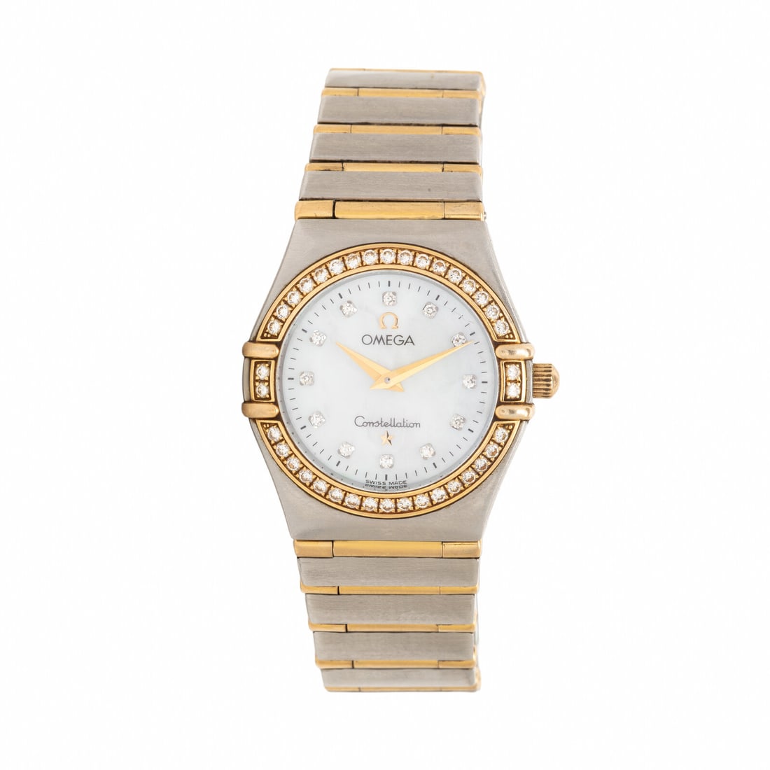Omega, Yellow Gold and Stainless Steel 'Constellation' Watch: Omega, Yellow Gold and Stainless Steel 'Constellation' Watch Maker: Omega Model: Constellation Reference number: 1360.75.00 Case number: 56128402 Case size: Approx. 20 mm Case material: Yellow gold an