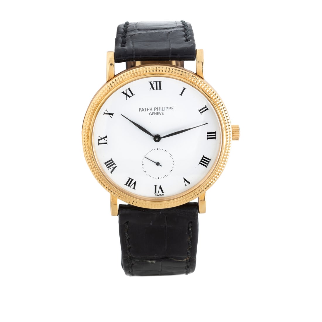 Patek Philippe, Ref. 3919, 18K Yellow Gold 'Calatrava' Watch: Patek Philippe, Ref. 3919, 18K Yellow Gold 'Calatrava' Watch Maker: Patek Philippe Model: Calatrava Reference number: 3919 Serial number: 2850507 Movement number: 1812817 Year: Circa 1990s Case size: 