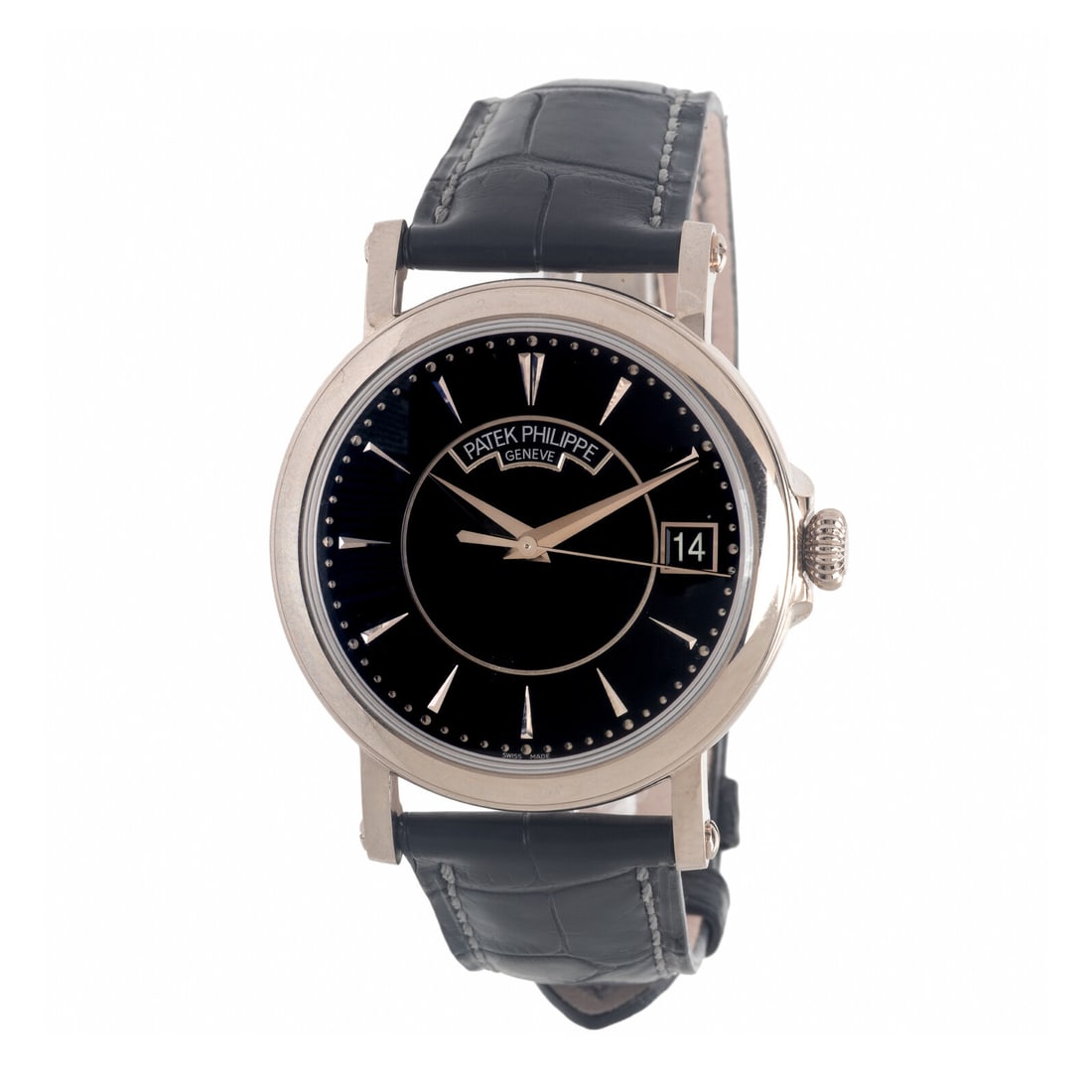 Patek Philippe, Ref. 5153G, 18K White Gold 'Calatrava' Watch with Officer's Case Back, with Box & (1 of 2)