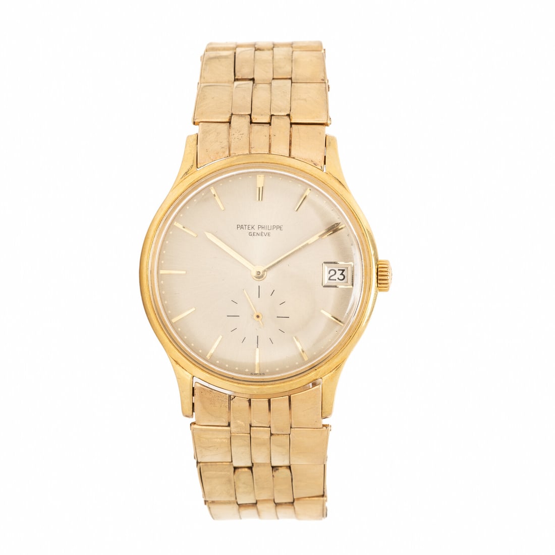 Patek Philippe, Ref. 3514, 18K Yellow Gold 'Calatrava' Date Watch: Patek Philippe, Ref. 3514, 18K Yellow Gold 'Calatrava' Date Watch Maker: Patek Philippe Model: Calatrava Reference number: 3514 Case number: 319558 Movement number: 1123662 Year: Circa 1960s Case size