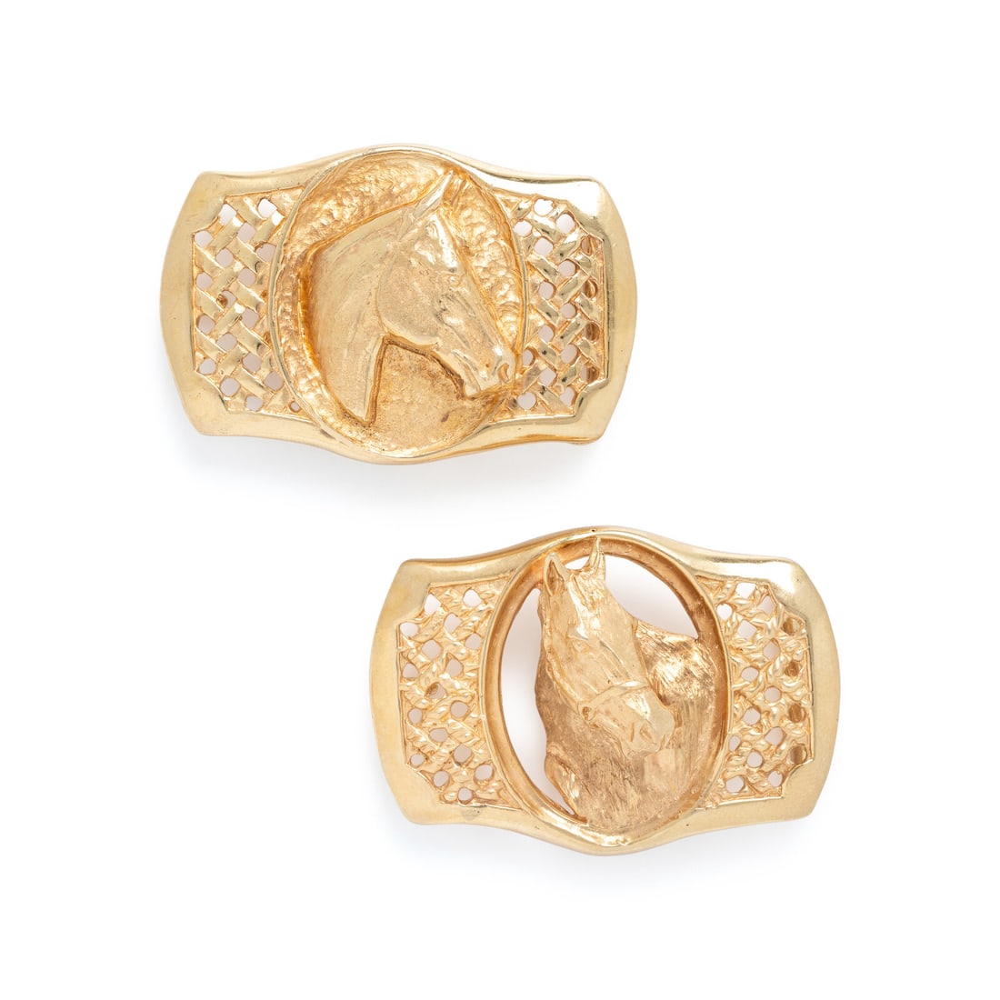Two Yellow Gold Horse Belt Buckles (1 of 3)