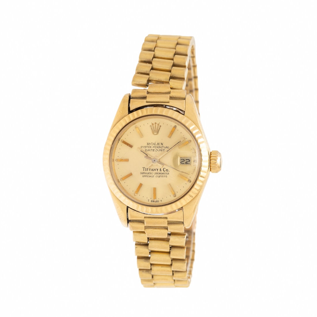 Rolex, Ref. 6917, 18K Yellow Gold 'Lady Datejust' Watch with Tiffany & Co. Dial (1 of 2)