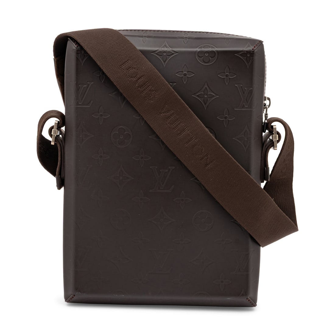 Louis Vuitton, Bobby Messenger Bag: Louis Vuitton, Bobby Messenger Bag Bobby Messenger bag in brown Monogram Glace leather with silver-tone hardware. Zipper closure and adjustable flat logo jacquard strap. Label: Louis Vuitton Style/Ser