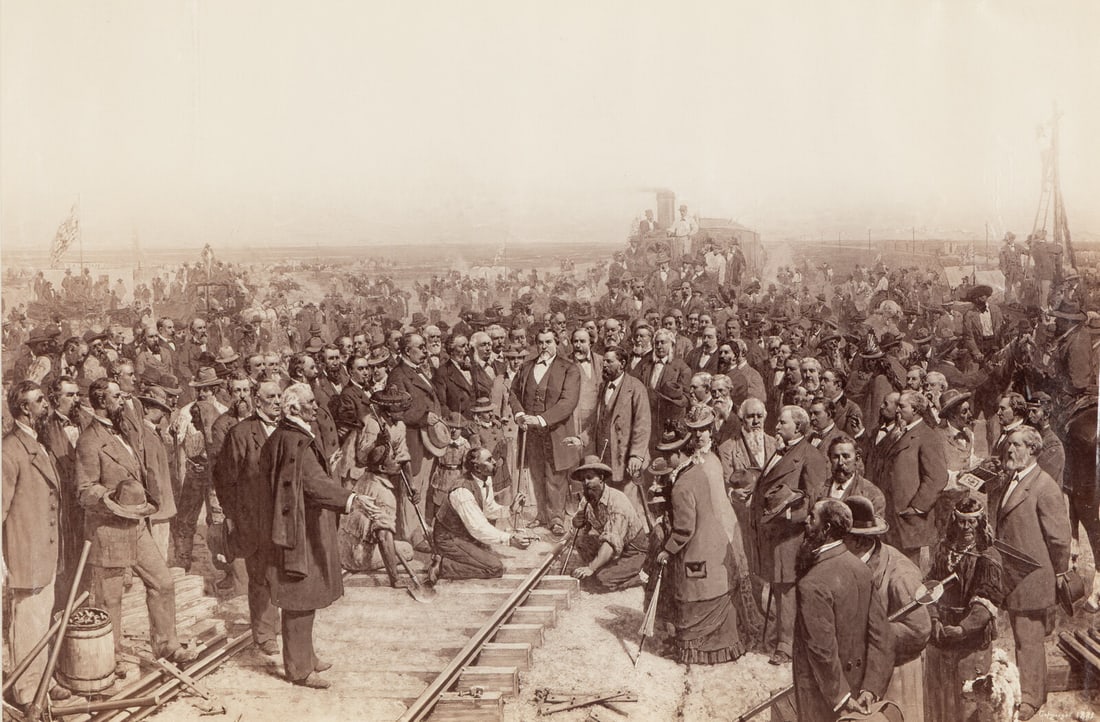 [Hill, Thomas (1829-1908)]. Mammoth albumen print of The Last Spike. 1881. (1 of 2)