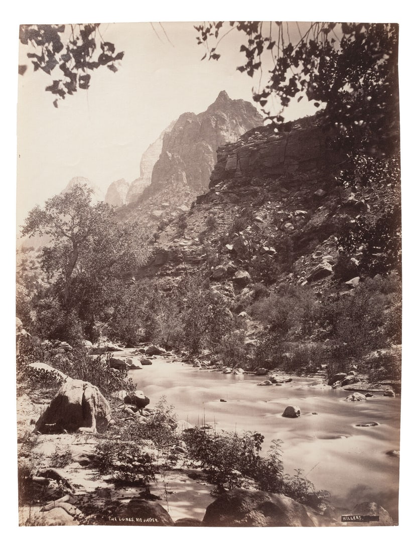 Hillers, John K. (1843-1925), photographer. A group of 7 photographs of California, Utah, and: Hillers, John K. (1843-1925), photographer. A group of 7 photographs of California, Utah, and Arizona. Ca 1870s. 7 albumen silver prints, unmounted, each approx. 12 1/2 x 9 1/2 in. Four prints are tit
