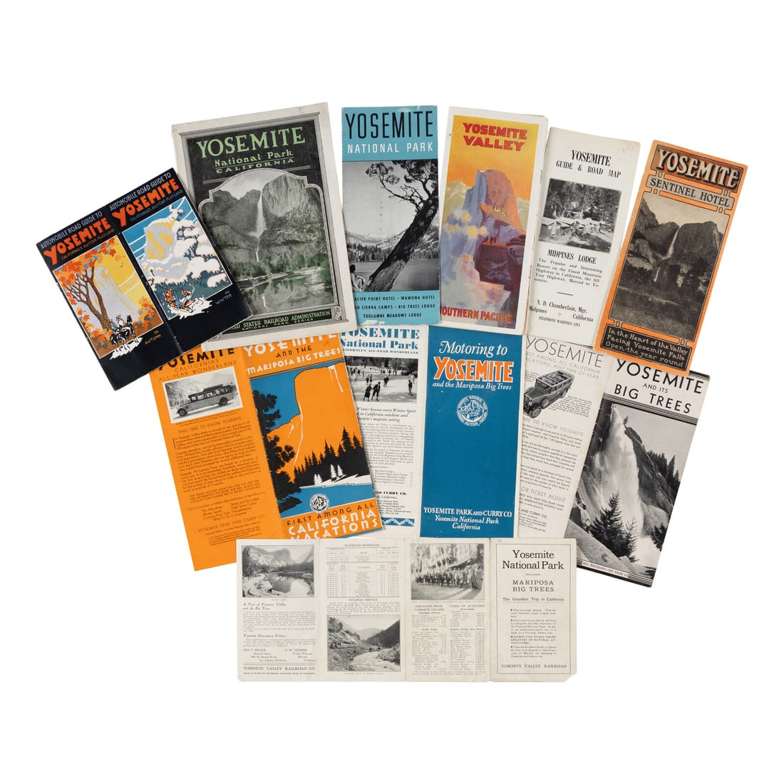 [Yosemite]. A group of 10 transportation guides, ca 1910s-1950s. (1 of 2)
