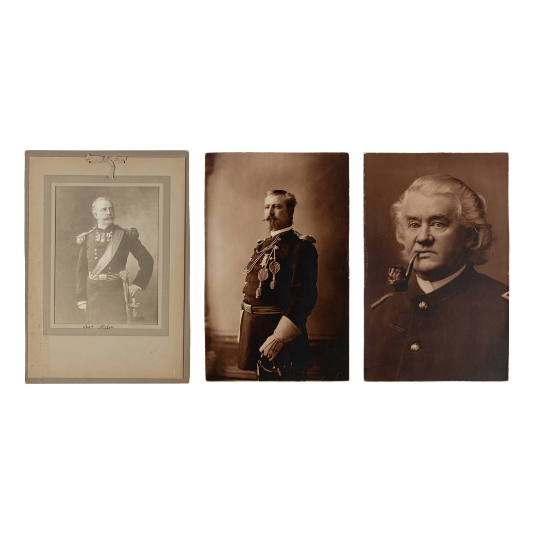 Barry, David F. (1854-1934). A group of 3 photographs of Nelson Miles, F.W. Benteen, and Thomas M. (1 of 2)
