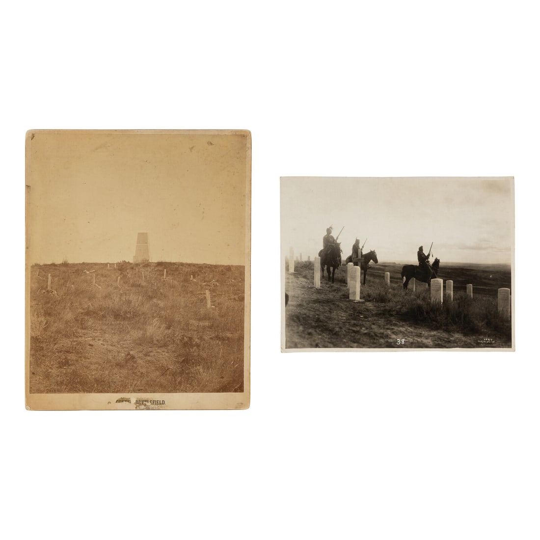 [Native Americana]. Two photographs of the Little Bighorn Battlefield by Richard Throssel and D.F. (1 of 2)