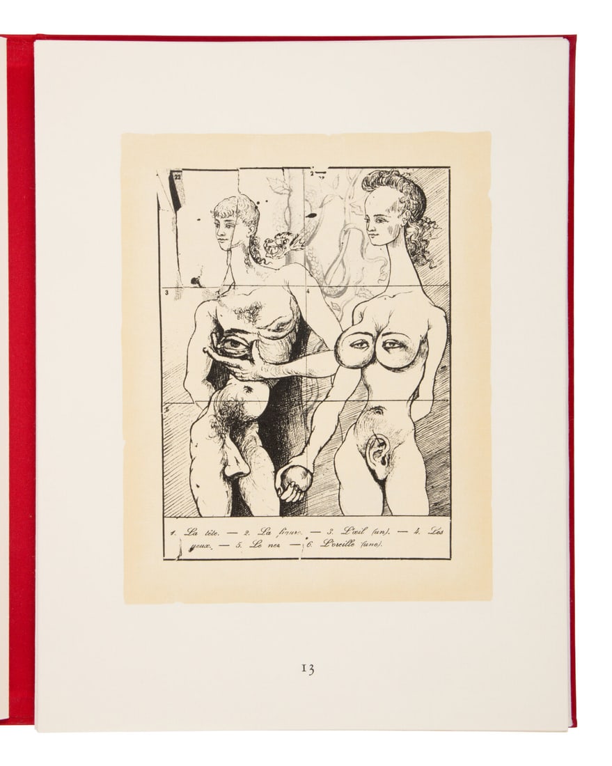 Dali, Salvador (1904-1989). Les mÈtamorphoses Èrotiques. Paris: L'…rotitiade, 1969.: Dali, Salvador (1904-1989). Les mÈtamorphoses Èrotiques. Paris: L'…rotitiade, 1969. Folio. Loose sheets as issued; in publisher's red silk folder gilt; slipcase (rubbing, some fading).