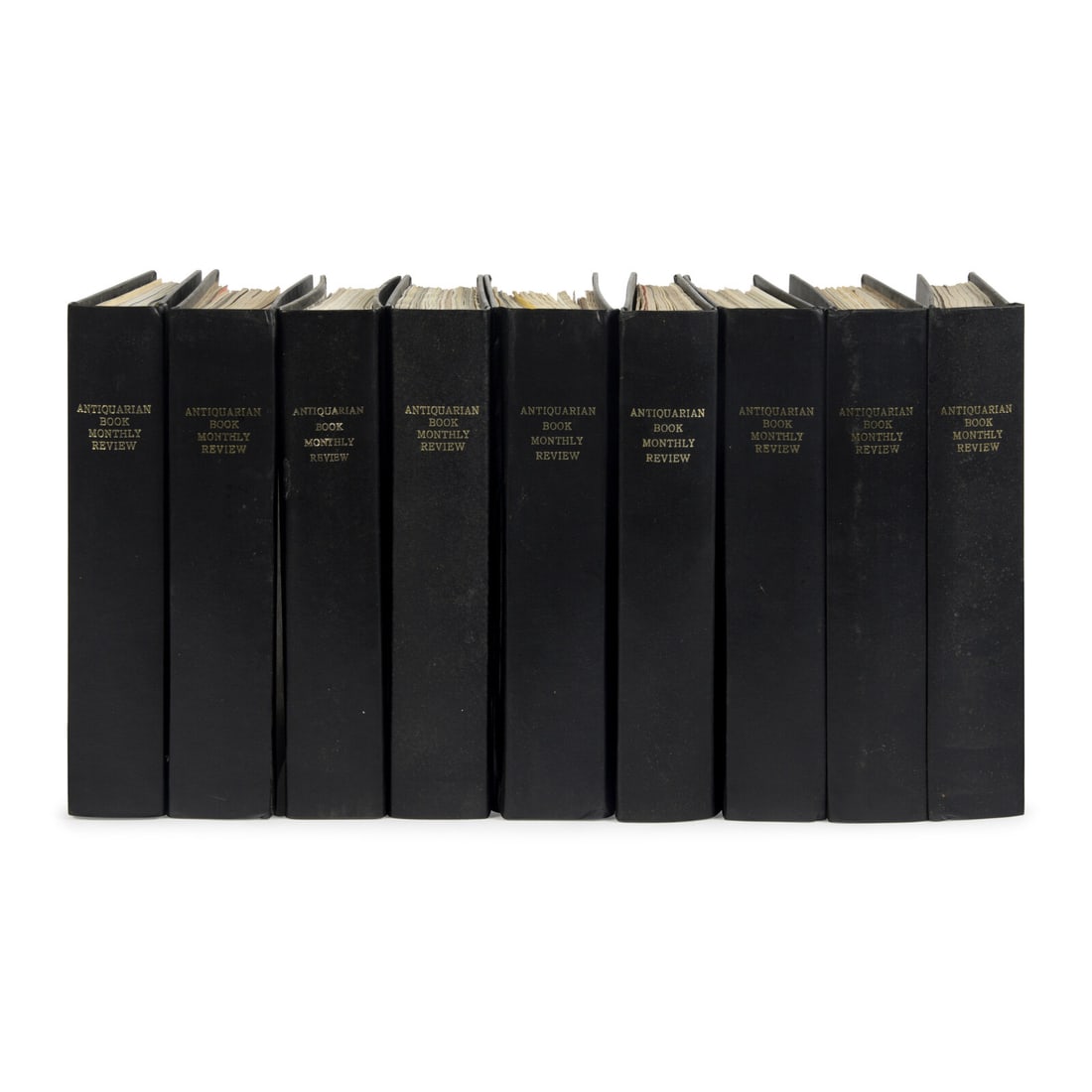 [Bibliography]. ABMR: Antiquarian Book Monthly Review. Oxford: ABMR Publications, 1975-1992.: [Bibliography]. ABMR: Antiquarian Book Monthly Review. Oxford: ABMR Publications, 1975-1992. Approximately 90 issues, large 8vo. (Very minor occasional spotting.) Original wrappers bound into 10 moder
