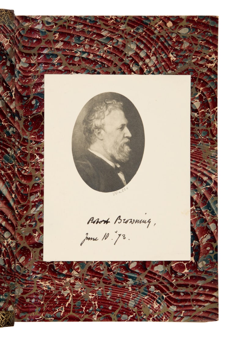 Browning, Robert (1812-1889). Browning's Complete Poetical Works. Boston and New York: Houghton: Browning, Robert (1812-1889). Browning's Complete Poetical Works. Boston and New York: Houghton Mifflin Company, 1895. 8vo. (Minor marginal dampstaining to preliminary leaves.) Contemporary tree calf 