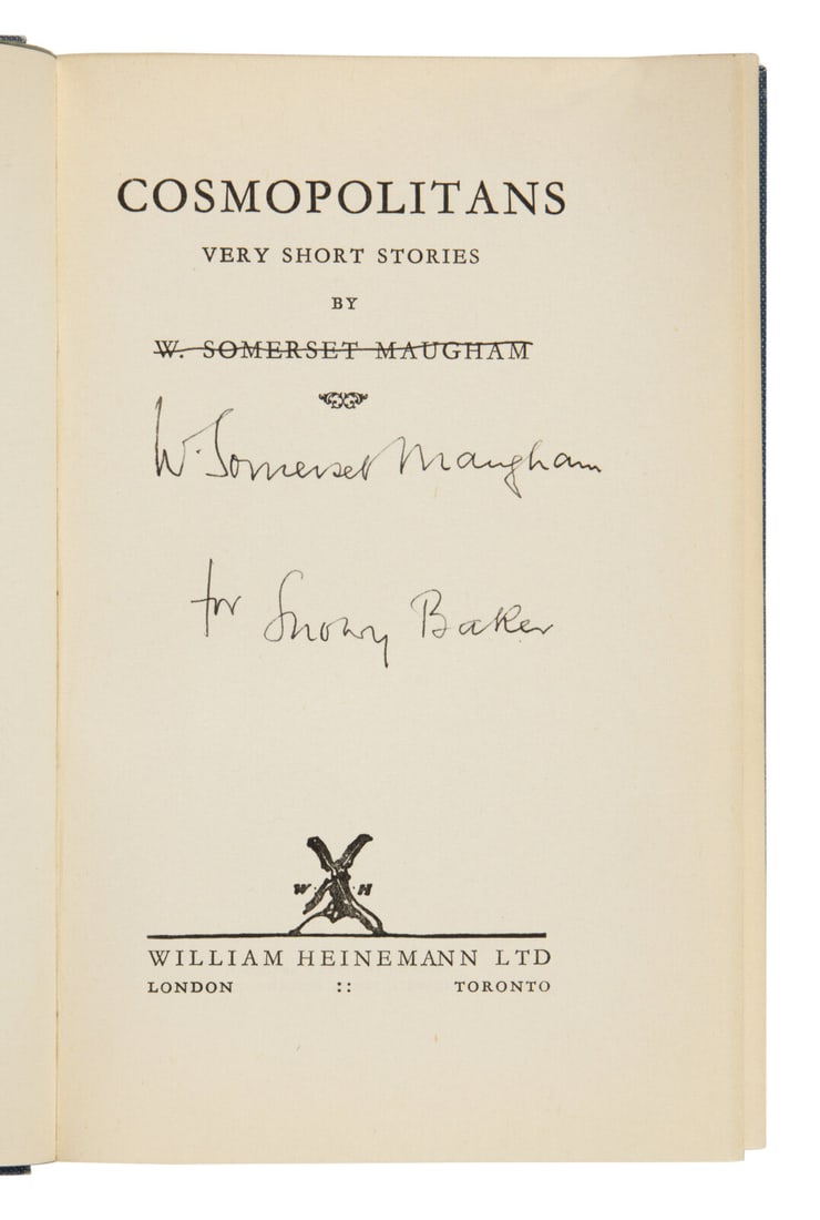 Maugham, W. Somerset (1874-1965). Cosmopolitans. London: William Heinemann Ltd., 1936. (1 of 2)