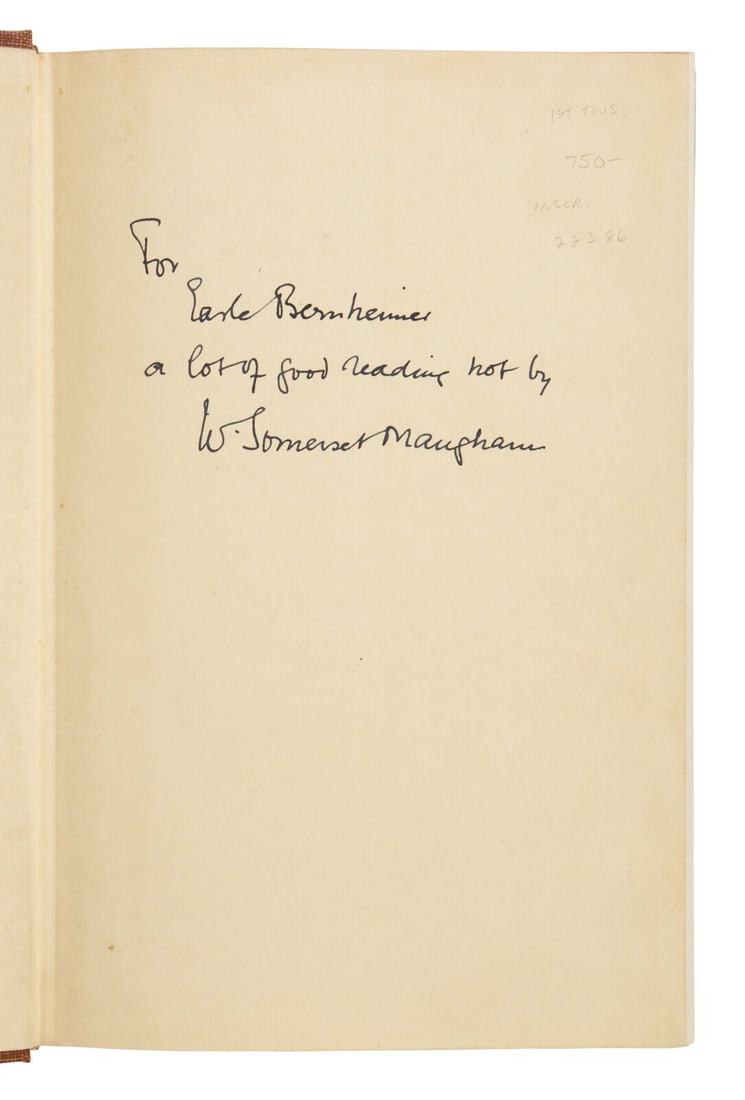 [Maugham, W. Somerset (1874-1965), introduction]. Tellers of Tales. New York: Doubleday, Doran &: [Maugham, W. Somerset (1874-1965), introduction]. Tellers of Tales. New York: Doubleday, Doran & Company , Inc., 1939. 8vo. Original burnt orange cloth; dust jacket; chemise and quarter morocco slipca