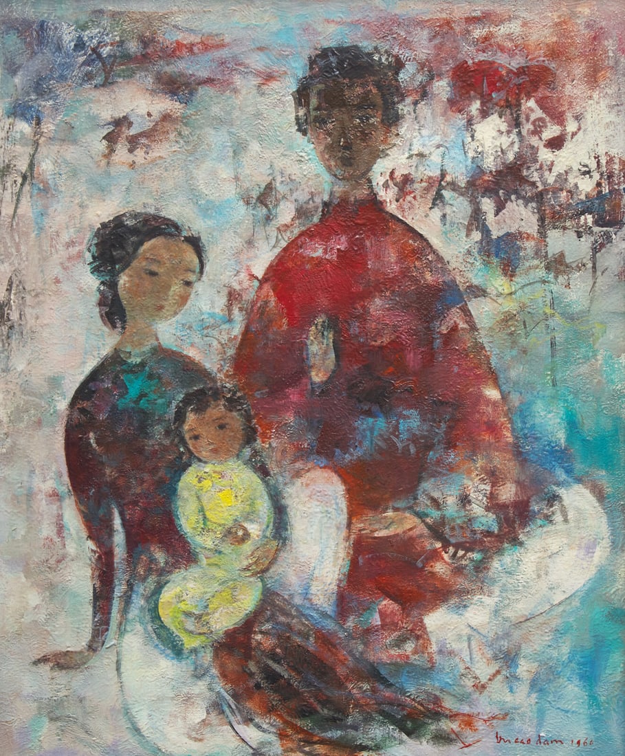 Vu Cao Dam 武高談 (French/Vietnamese, 1908-2000) La Jeune Famille, 1960 (1 of 3)