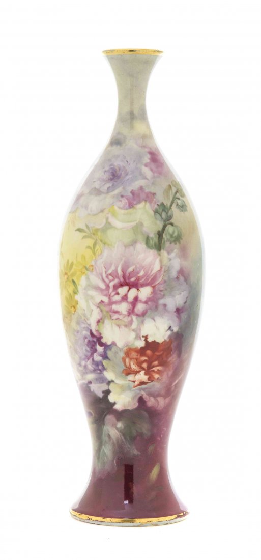 A Royal Bonn Porcelain Vase, Height 10 3/4 inches.: A Royal Bonn Porcelain Vase, of baluster form, having allover floral decoration. Height 10 3/4 inches. Property from the Collection of John Heiner, Naperville, Illinois