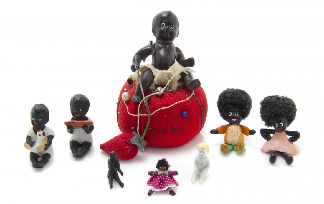A Collection of Miniature Dolls, Height of tallest: A Collection of Miniature Dolls, including Black Americana, Cupie and other examples; approximately 84 items total. Height of tallest overall 3 1/2 inches. The Adell Venus Collection of Miniatures Pro