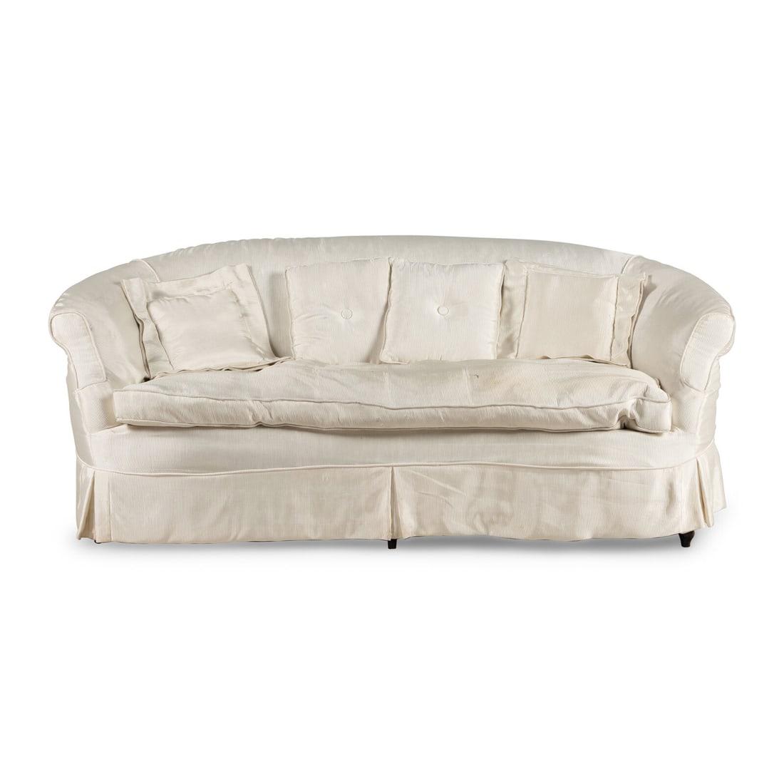 A Cream Silk-Slipcovered Reniform Sofa (1 of 8)