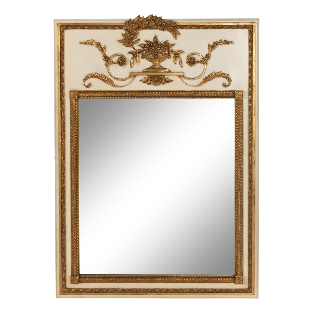 An Italian Style Cream-Painted and Parcel Gilt Mirror (1 of 8)