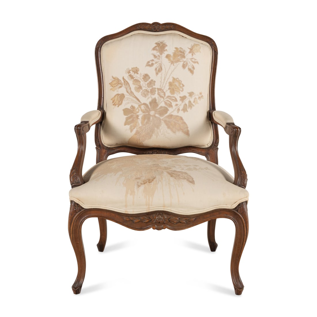 A Louis XV Style Carved Walnut Fauteuil (1 of 8)