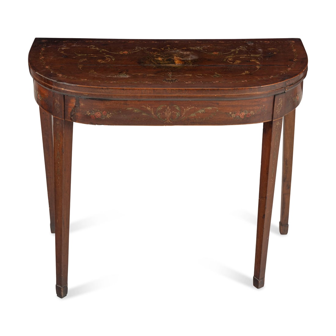 An English Painted Satinwood Game Table (1 of 8)