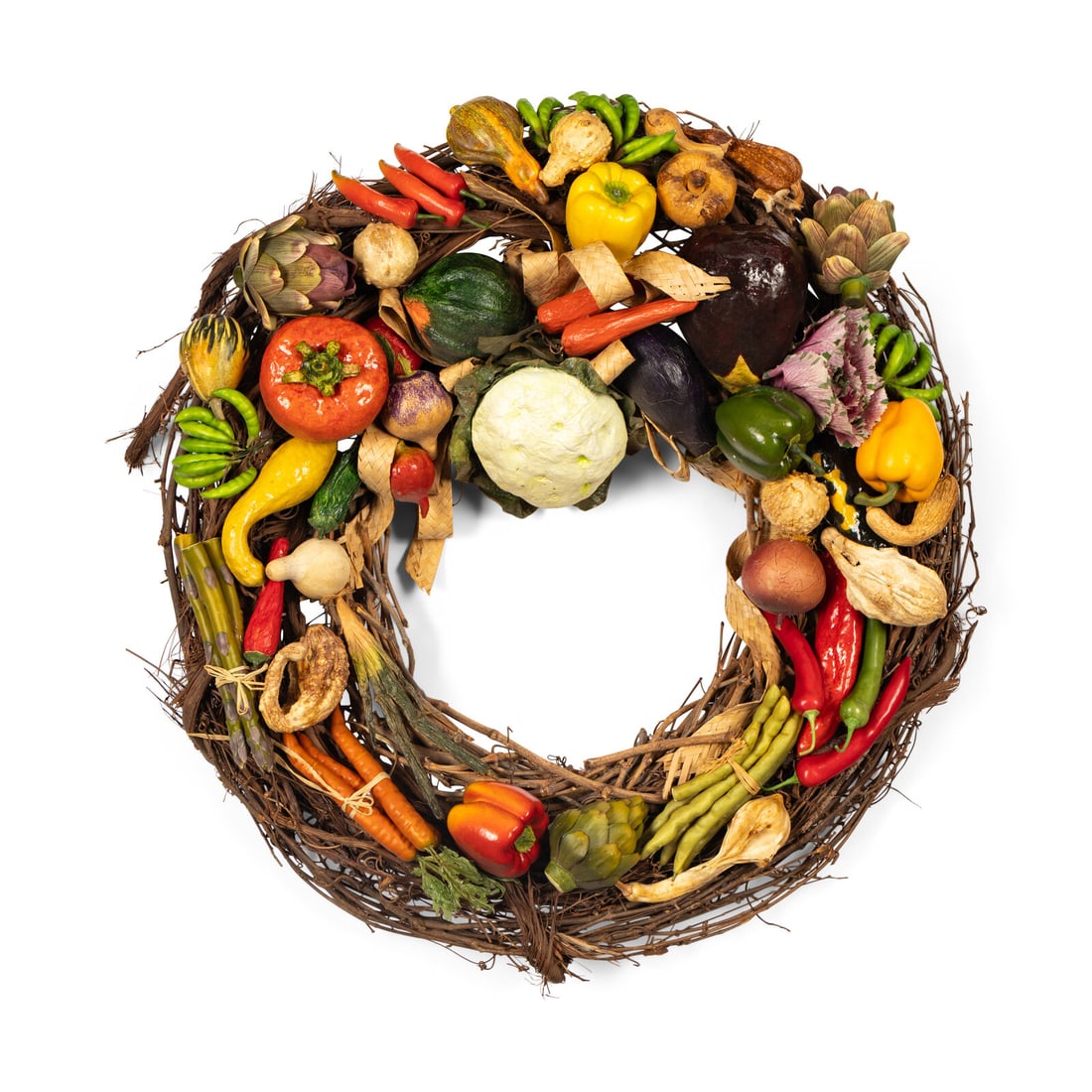 A Pair of Faux Fruit and Vegetable-Decorated Wreaths (1 of 8)