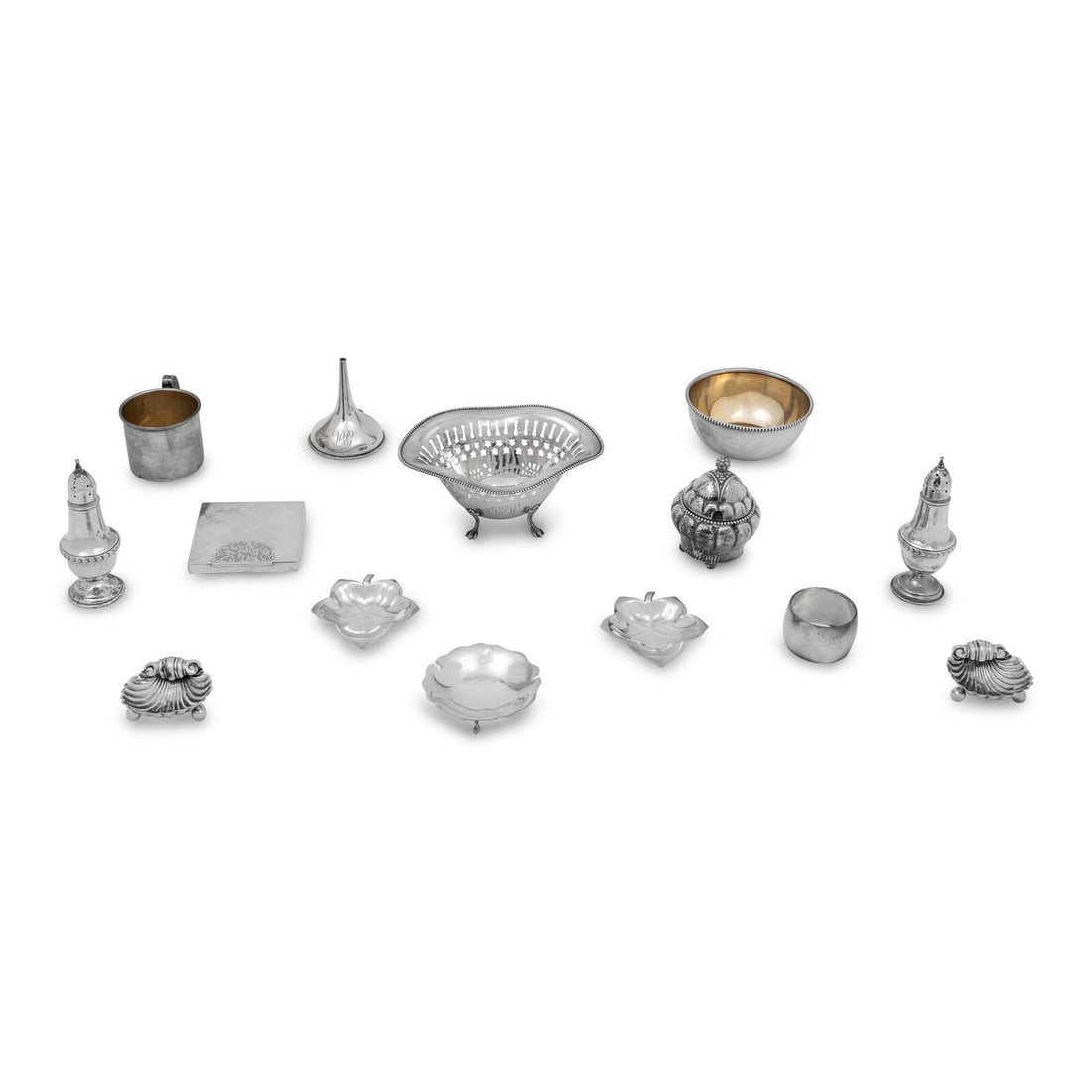 A Collection of Silver Nut Dishes, Coasters and Small Serving Articles (1 of 8)