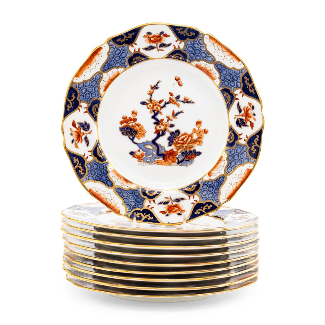 A Set of Ten Spode Shima Porcelain Dinner Plates (1 of 8)