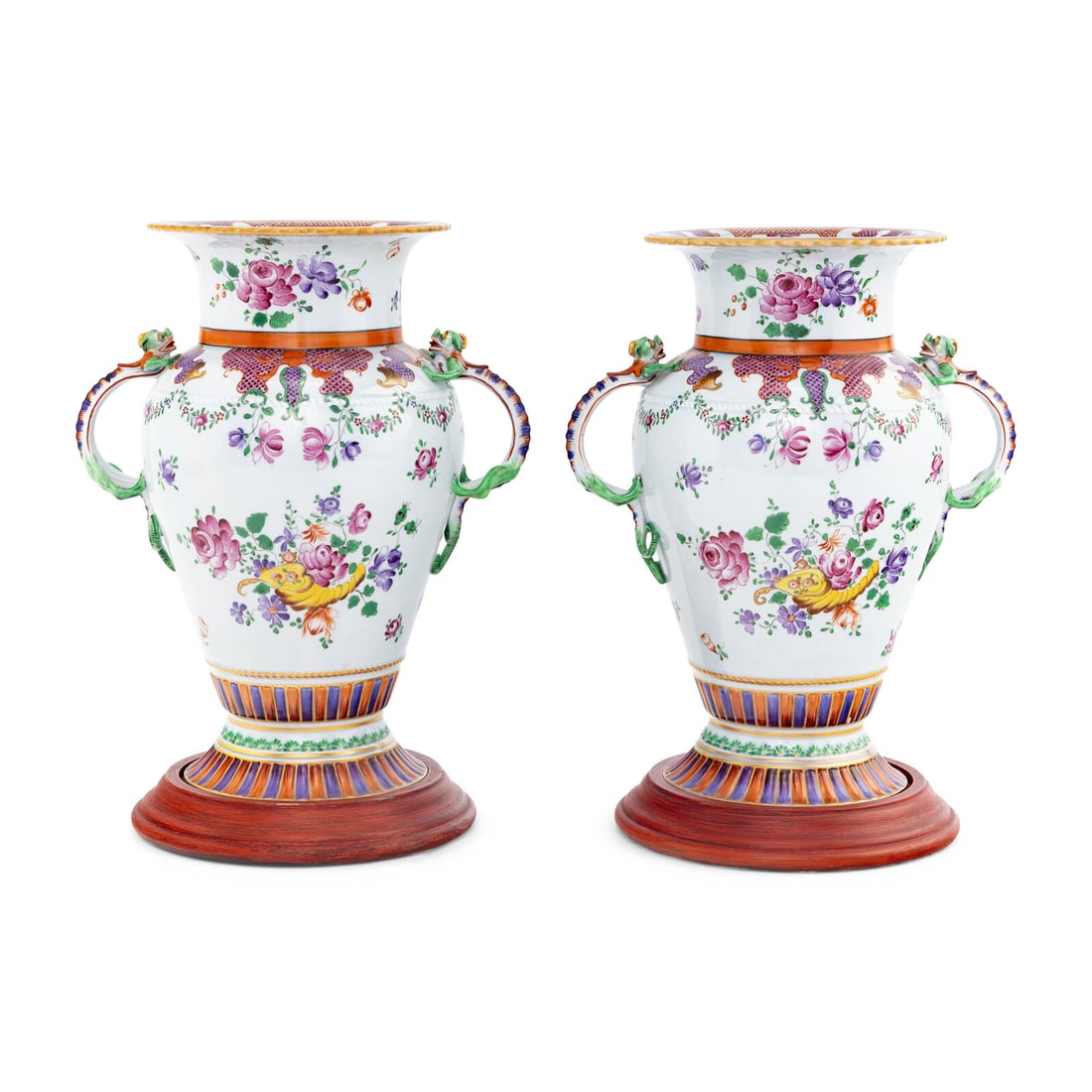 A Pair of Porcelain Urns with Dragon Handles (1 of 3)