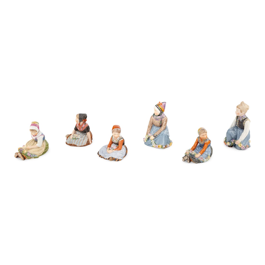 A Group of Six Royal Copenhagen Children of the Provinces Porcelain Figures (1 of 3)