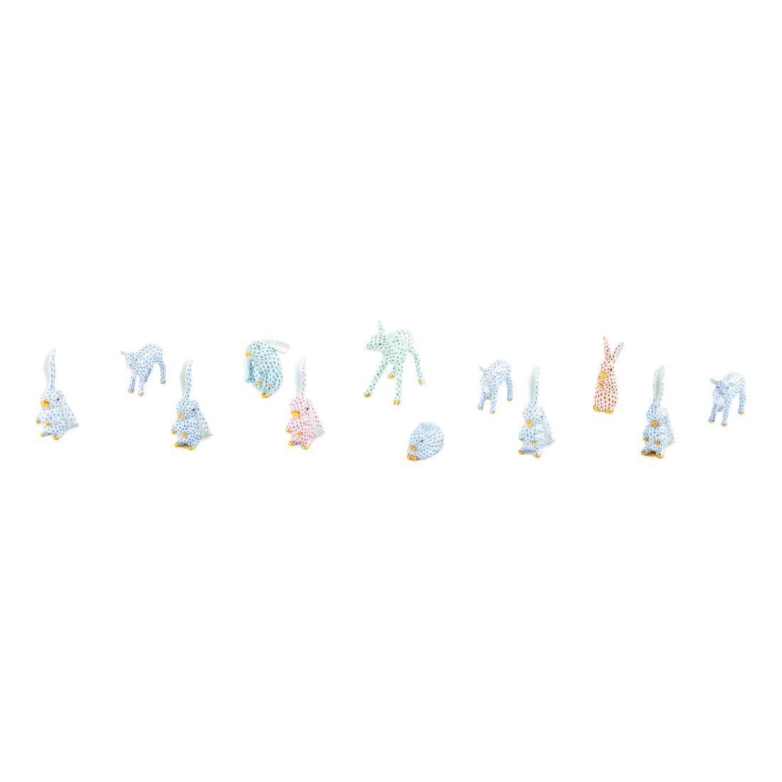 A Group of Herend Fishnet Pattern Animal Figures (1 of 3)
