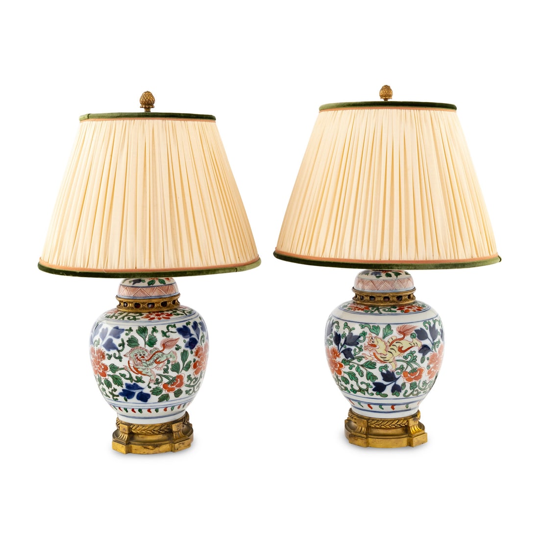A Pair of Chinese Export Gilt Bronze Mounted Porcelain Ginger Jars (1 of 2)