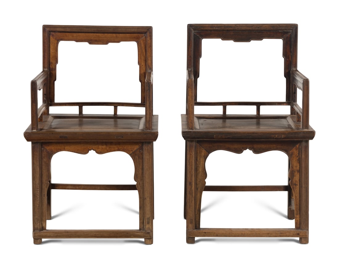 A Pair of Chinese Hardwood Lowback Armchairs, Meiguiyi, 19th-Early 20th Century (1 of 3)
