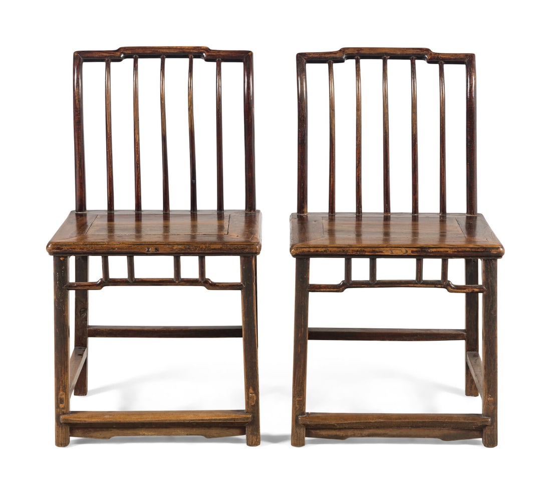 A Pair of Chinese Lacquered Hardwood Side Chairs, Shubeiyi, 20th Century (1 of 3)