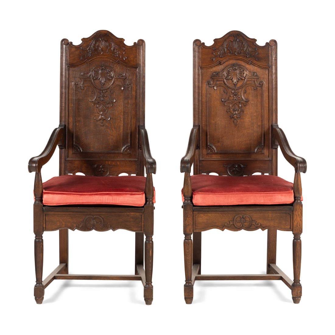 A Pair of French Oak High Back Chairs (1 of 3)
