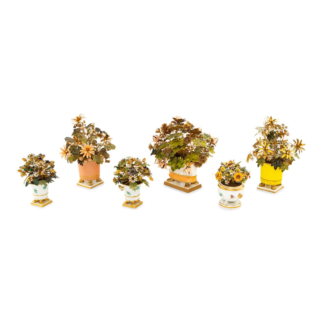 A Group of Six Tole Floral Models (1 of 3)