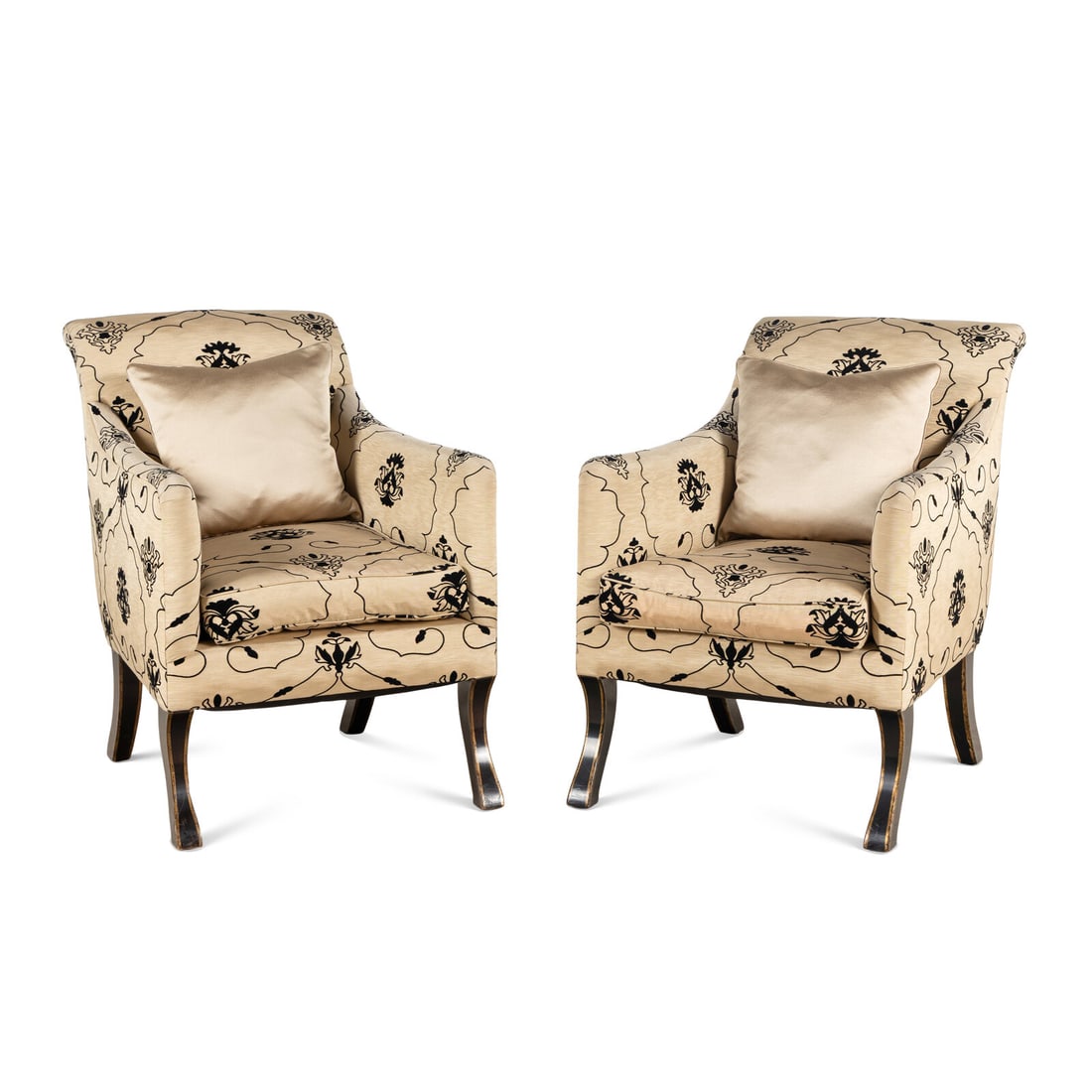 A Pair of Custom Silk Upholstered Rose Tarlow Armchairs (1 of 2)