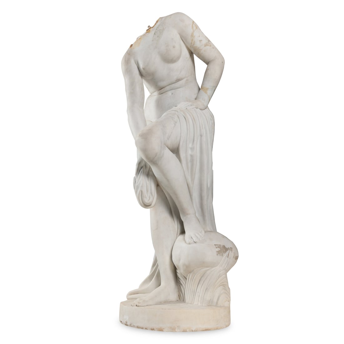 After a Model by Christophe-Gabriel Allegrain 20th Century Venus Sortant du Bain: After a Model by Christophe-Gabriel Allegrain 20th Century Venus Sortant du Bain marble inscribed 'PROF. LISI' to the base. Height 64 inches. Property of a California Collector This lot is located in 