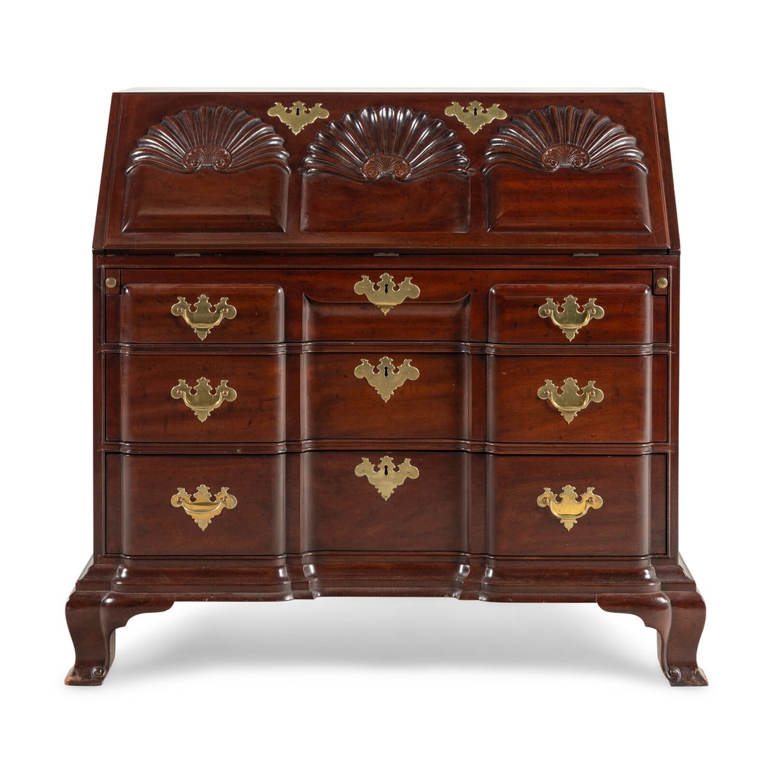 An American Chippendale Style Mahogany Slant-Front Bureau (1 of 4)