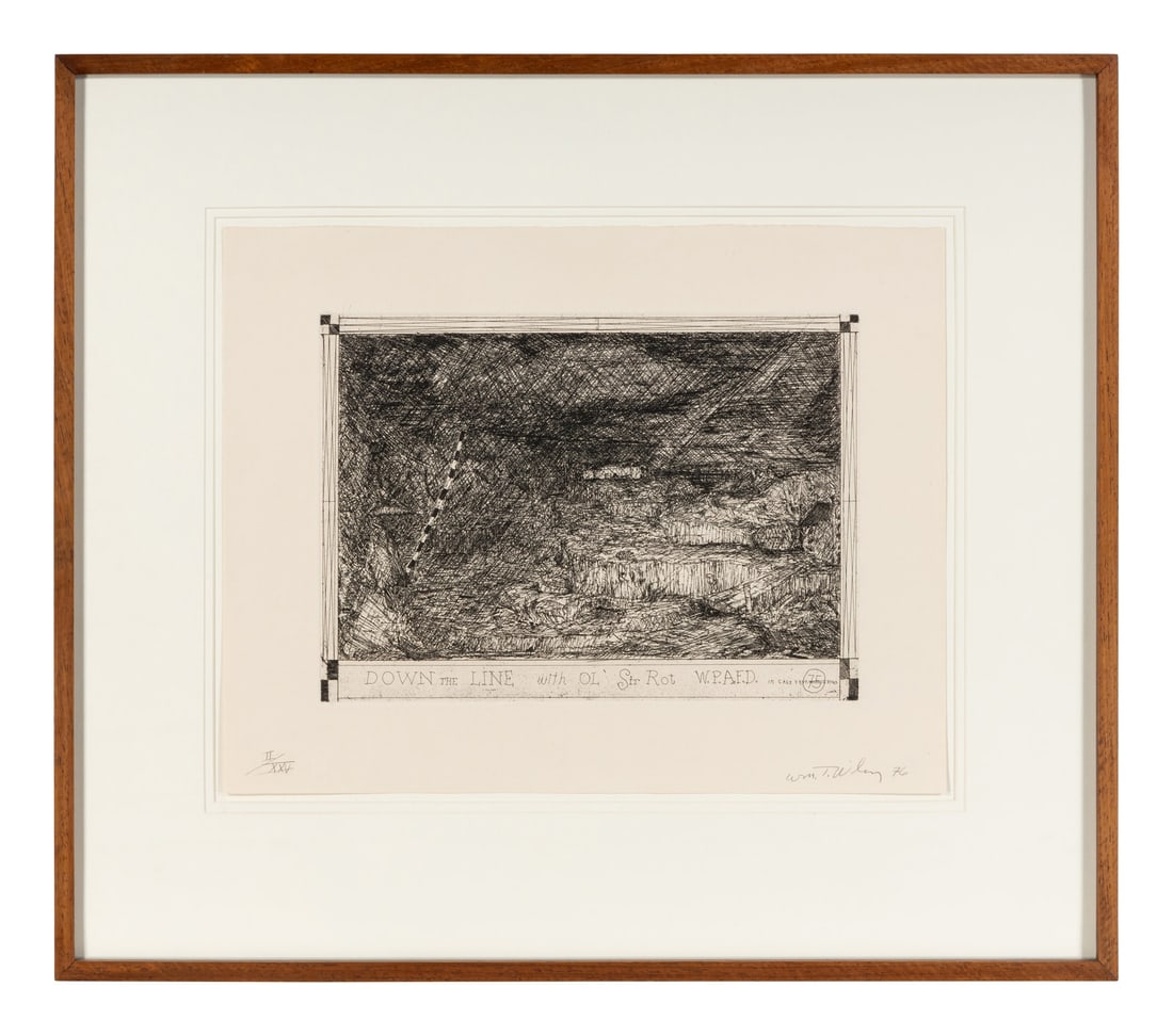William T. Wiley (American, 1937-2021) Down the Line with Olí Sir Rot (from Suite of Daze), (1 of 7)